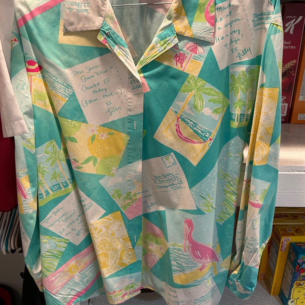 Vintage Lilly Pulitzer Multicolor Tropical Blouse